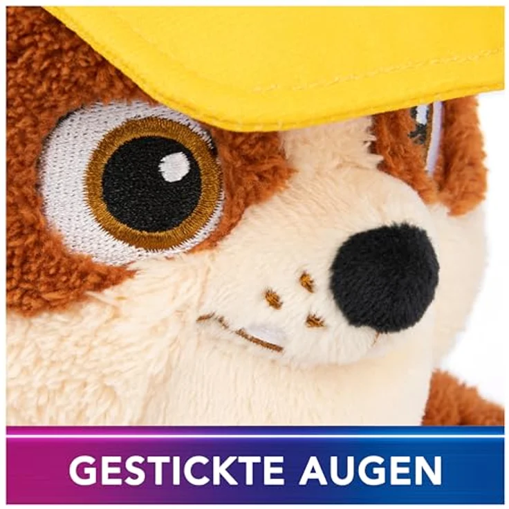 GUND PAW Patrol Schlenkerplüsch Rubble, 30 cm - hochwertiges Plüschtier aus weichem Velours-Frottee mit gestickten Augen, original im Look der TV-Serie, für Kinder ab 1 Jahr – Bild 5