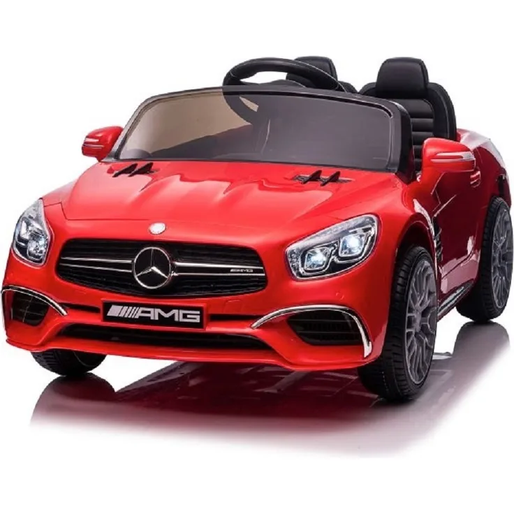 schnaeppchenmeile-online Kinder Elektroauto Mercedes Benz SL63 AMG rot, mit zwei Motoren, LED-Leuchten, Fernbedienung und MP3-Eingang