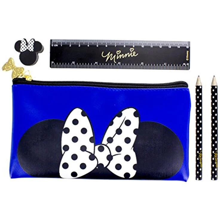 Paladone Minnie Mouse PP4224MIN Federmäppchen mit Schreibwaren-Set, inklusive 2 x HB-Bleistifte, geformtem Radiergummi und 15cm Lineal, Minnie Mouse Design und Logo, perfektes Geschenk zum Schulanfang, Disney - pink – Bild 1