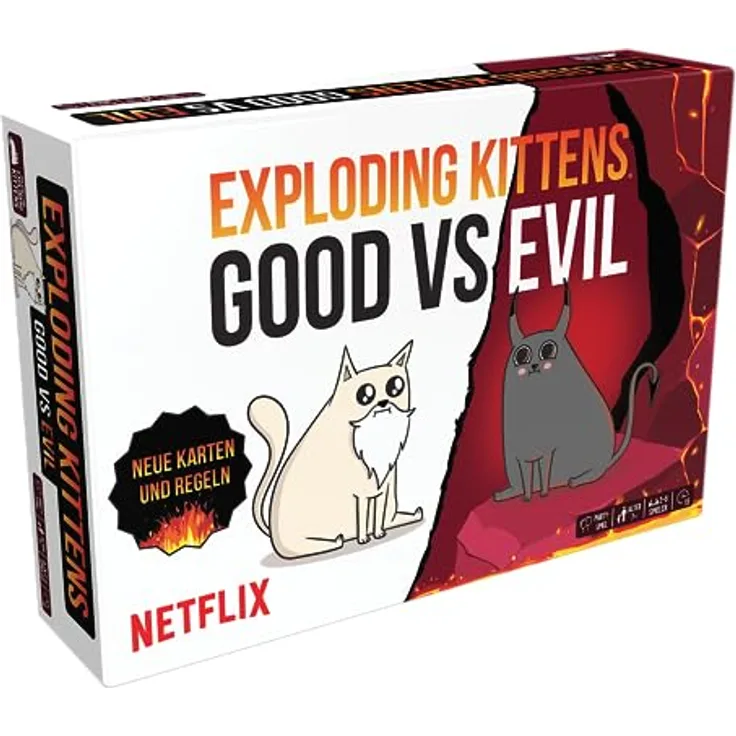 Exploding Kittens | Exploding Kittens – Good vs Evil | Partyspiel | Kartenspiel | 2-5 Spieler | Ab 7+ Jahren | 15 Minuten | Deutsch