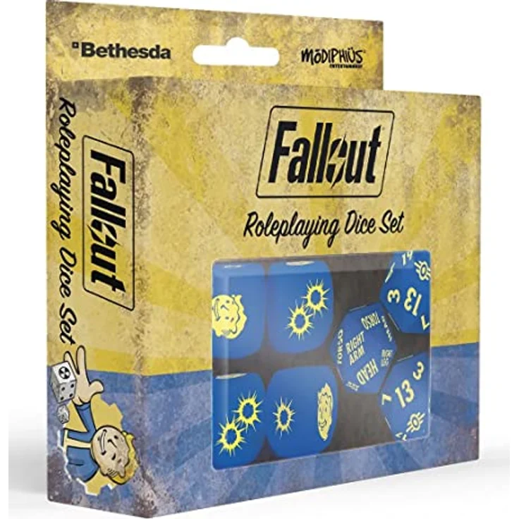 Modiphius Fallout: Roleplaying Dice Set, RPG-Würfelzubehör für Fallout-Rollenspiele, lizenziertes Design – Bild 1
