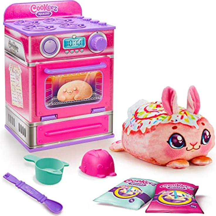 Cookeez Makery Ofen-Spielset in pink mit niedlichem Überraschungseffekt durch Verwandlung zu einen süß duftendem, warmen und interaktivem Plüsch: Mit Zubehör. Welche Überraschung wirst du backen – Bild 1