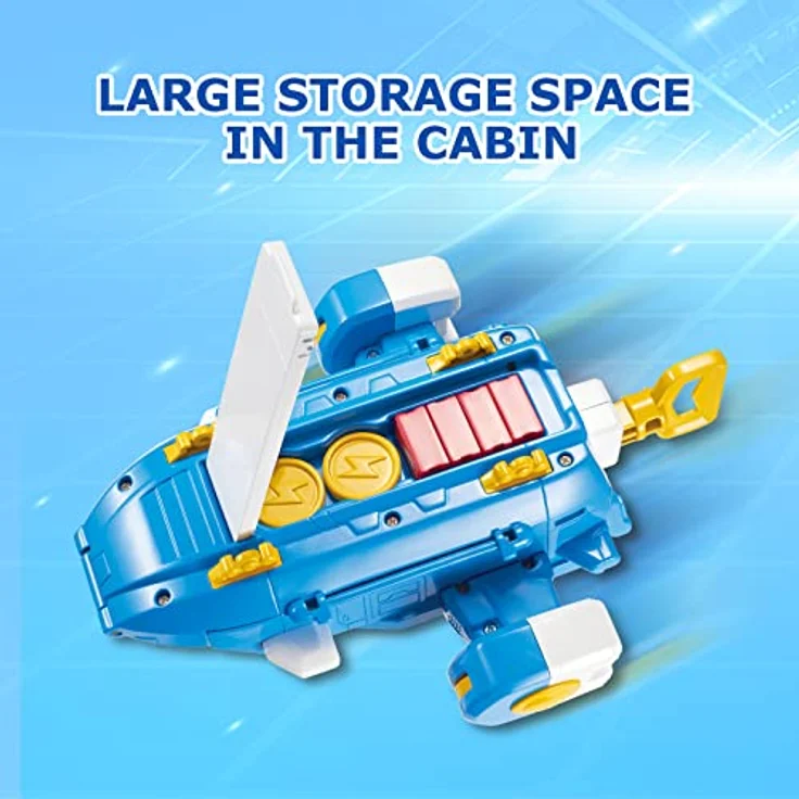 Super Wings World Flugzeuge Spielset, 2 Zoll Jett Transforming Flugzeug mit verschiebbarer Landebahn, Lichteffekten und Sounds, für Kinder ab 3 Jahren – Bild 5