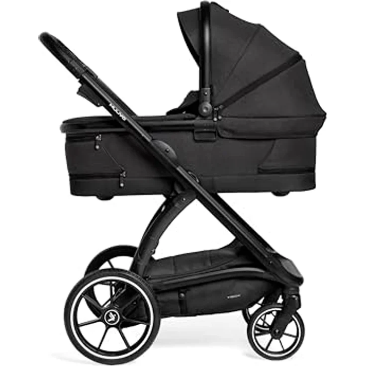 Muuvo Trick 2in1 Kombi Kinderwagen SET, multifunktional mit 3D-Airflow-Belüftung und Sonnenschutz, Jet Black – Bild 1