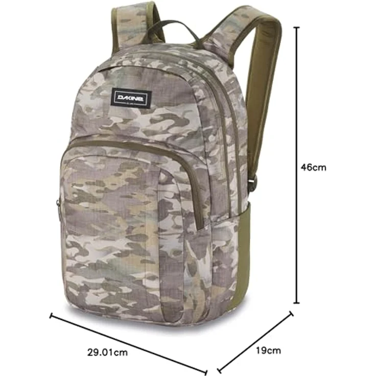 Dakine Campus M Vintage Camo, Schulrucksack mit 25l Fassungsvermögen, isolierter Vortasche und gepolstertem Laptopfach – Bild 3