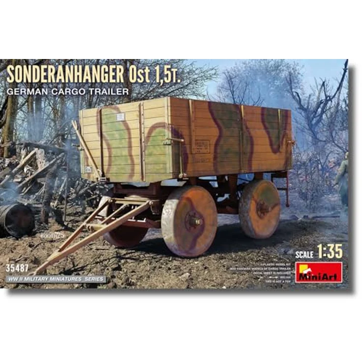 MiniArt 1:35 Dt. Sonderanhänger Ost 1,5t, detailliertes Modellfahrzeug für Sammler – Bild 1