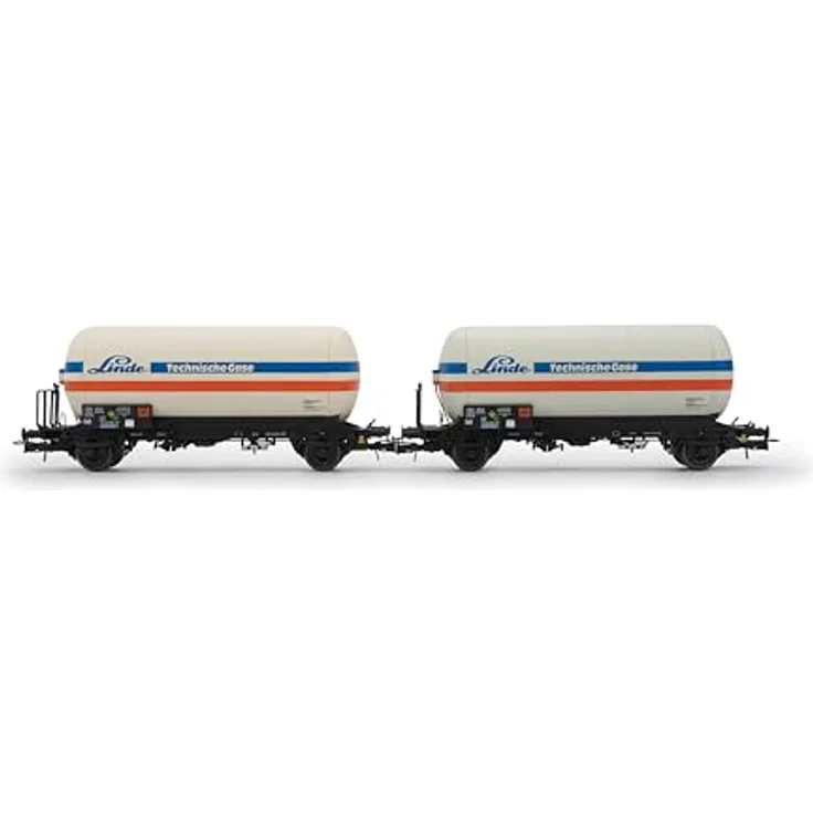 Rivarossi DB 2-teiliges Gaskesselwagen-Set Zgs Linde, Modelleisenbahn-Wagen Spur H0, Ep. VI – Bild 2