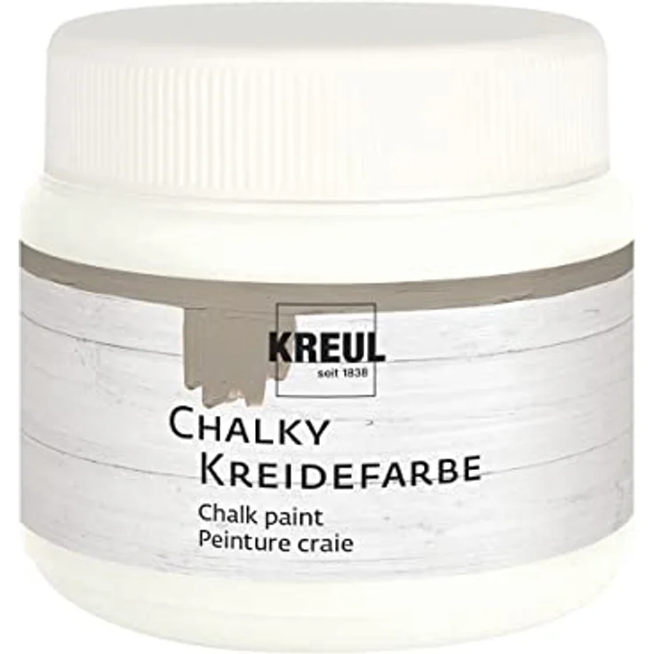 KREUL Chalky Kreidefarbe 75311, White Cotton, 150 ml, sanft-matt, cremig deckend, schnelltrocknend, für Used Look Effekte – Bild 1