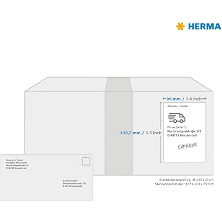 Herma 320 Adressetiketten, selbstklebend, weiß, 96,0 x 139,7 mm, 320 Stück – Bild 3