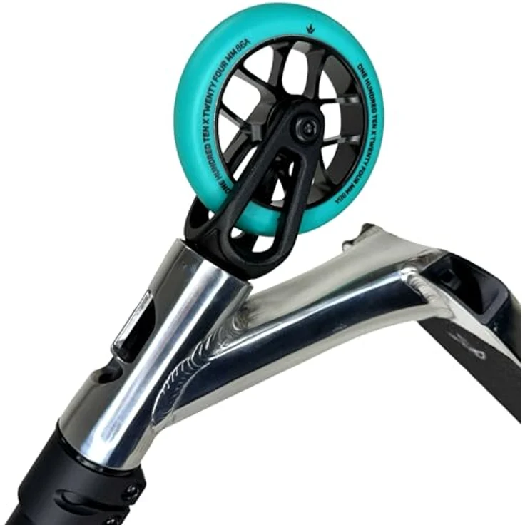 F26 Blunt Colt S6 Complete Stunt-Scooter H=84cm Park/Street I Kinder I Jugendlich I Erwachsene I Trick I Tret I Roller I Leicht (110mm Chrom/Türkis) – Bild 2