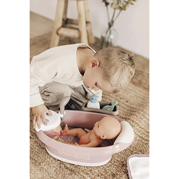 Smoby - Baby Nurse elektronische Puppen-Badewanne - Wanne mit Funktionen und viel Zubehör, Puppen-Zubehör für Puppen bis 42 cm, für Kinder ab 3 Jahren – Bild 4