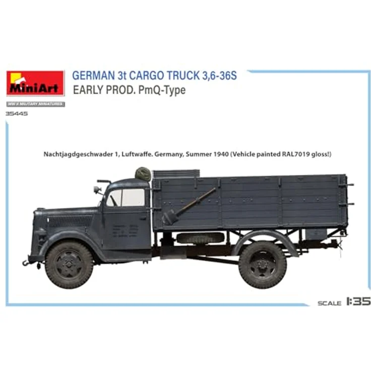 Other 1:35 Dt. 3t. Cargo Truck, Modellfahrzeug mit detaillierten Photoätzteilen und 6 Decal-Varianten für Dioramen – Bild 9