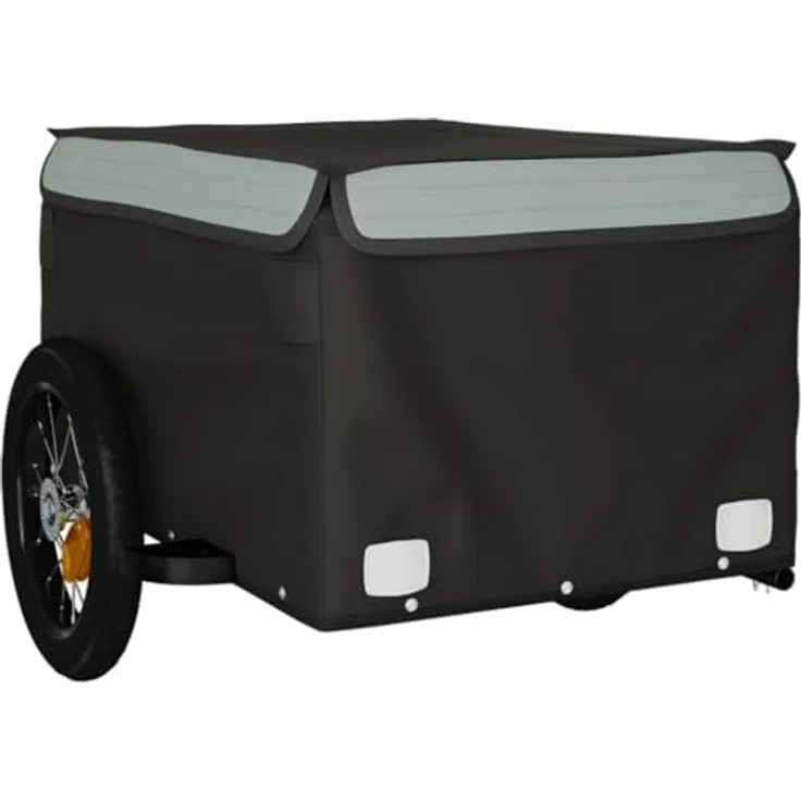 vidaXL Fahrradlastenanhänger Lastenanhänger für Fahrrad Schwarz und Grau 30 kg Eisen, Robustes Material aus Eisen, Maximale Tragfähigkeit 30 kg – Bild 5