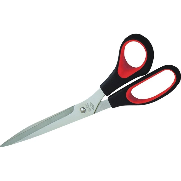 WEDO Papierscheren Universal 25,5 cm, rostfreier Edelstahl mit schwarzem Griff und roten Soft-Einlagen