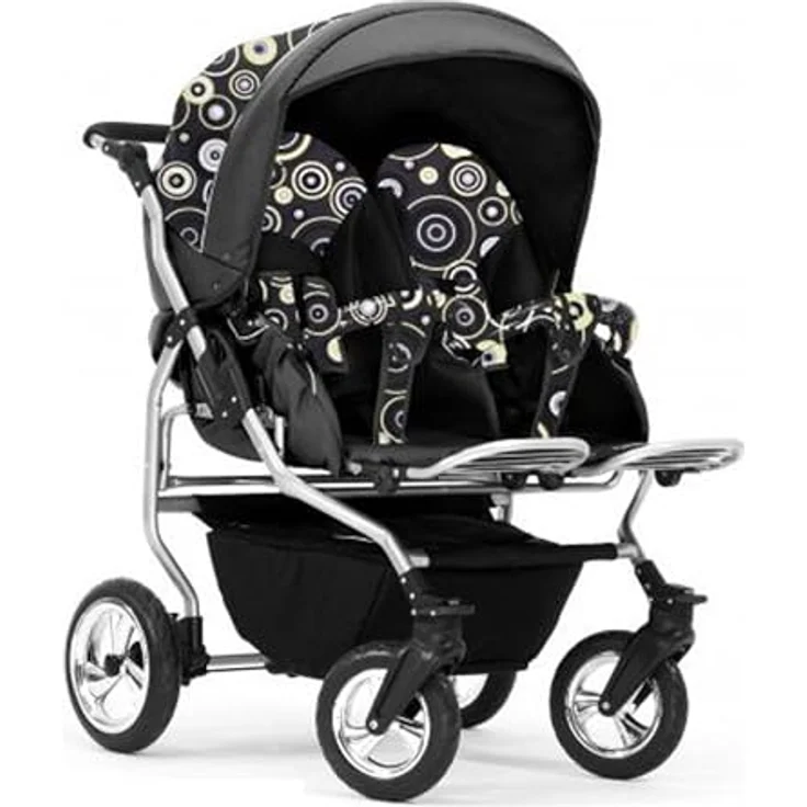 Elcar Zwillingskinderwagen 2 in 1 Duo Twin inkl. Sportsitze - 11 Teile - Federung und Luftbereifung - in 20 Farben – Bild 3