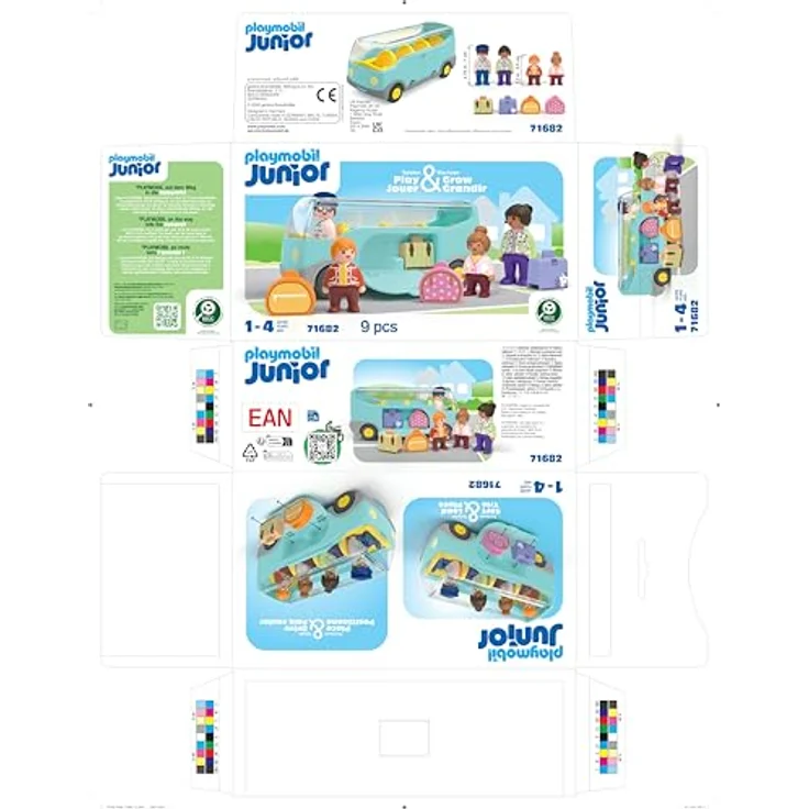PLAYMOBIL Reisebus Junior 71682, Spielzeugbus mit Gepäckfächer, für Kinder 1-4 Jahre, inkl. Figuren und Zubehör – Bild 11