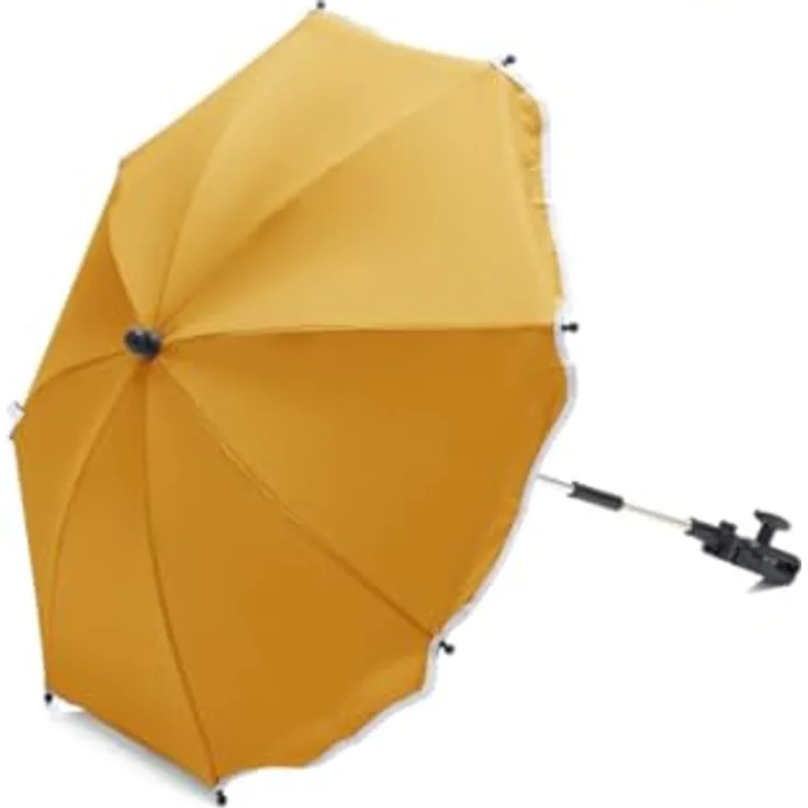 Fillikid Universal Sonnenschirm Sonnenschutz für Kinderwagen & Buggy & Jogger - UV Schutz 50+, 65 cm, biegsam, Universalhalterung - blau