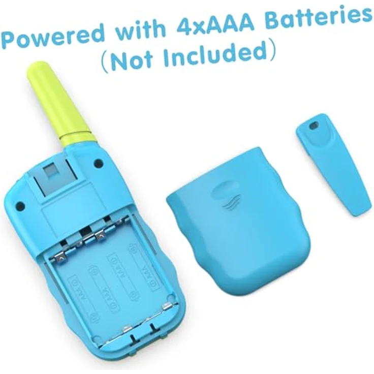 Kearui Walkie Talkies für Kinder, 8 Kanal Funkgerät mit Hintergrundbeleuchteter LCD-Taschenlampe, 3 Meilen Reichweite, für 3-12 Jahre, Blau-Grün – Bild 2