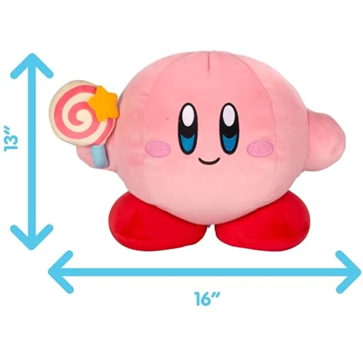 Tomy Kirby Mocchi Mocchi Mega Plüschfigur Mit Unbesiegbarer Zauberstab 33 Cm Rosa Rosa One Size – Bild 3