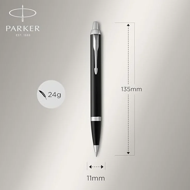 Parker Pen IM Duo Pen Gift Set, Füllfederhalter und Kugelschreiber mit schwarzer Lackoberfläche und Chromakzenten, präsentiert in eleganter Geschenkbox – Bild 4