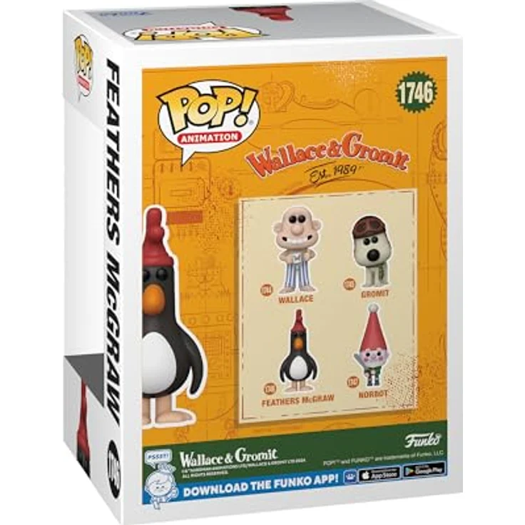 Funko Wallace & Gromit - Feathers McGraw 1746 - Funko Pop! Vinyl Figur, 9 cm, in bedruckter Fensterbox – Bild 3