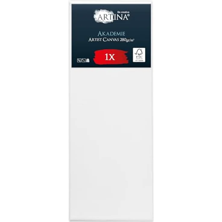 Artina Keilrahmen Leinwand 30x80 cm, bespannte Leinwand für Acrylfarben, 100% Baumwolle, FSC®-zertifiziert, strapazierfähig, vorkonzipiert – Bild 1