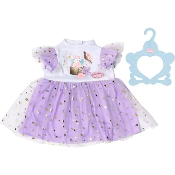 Baby Annabell lila Tütükleid, Puppenkleid mit Tüll und Sternen für 43 cm Puppen, 710296 Zapf Creation