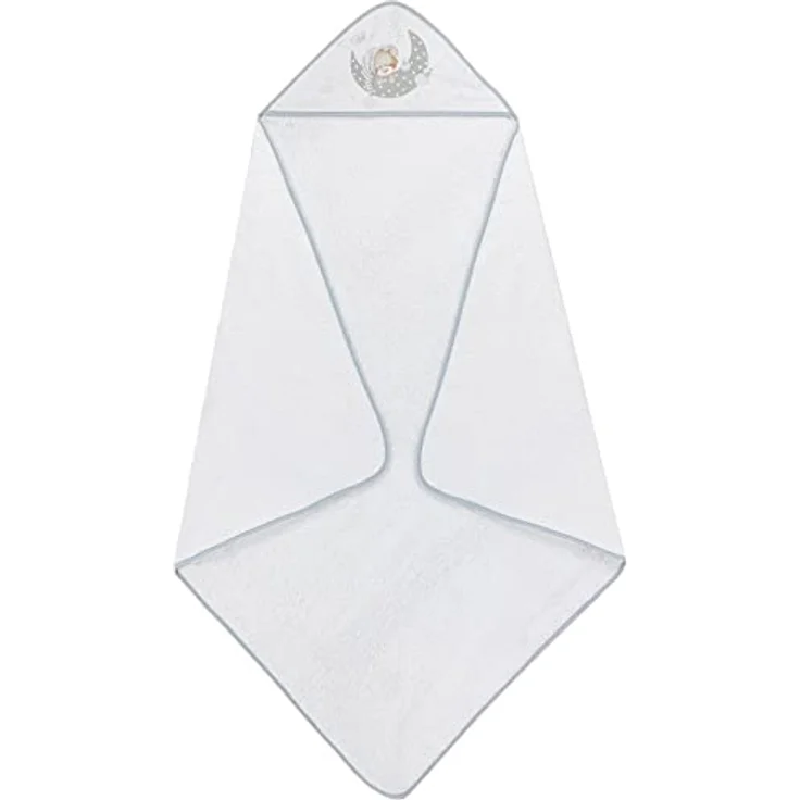 Interbaby 01225-18 Baby Kapuzenbadetuch Bear Sleeping Weiss e grau, grau – Bild 3