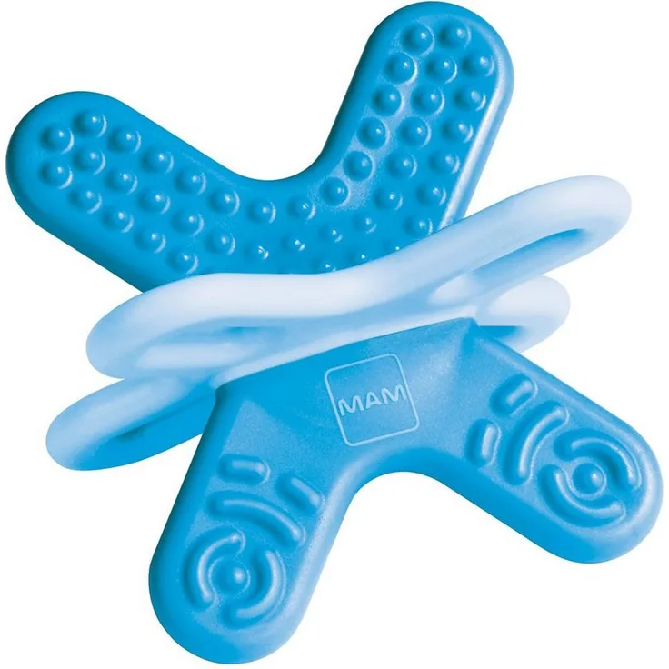 MAM Beißring Bite & Relax 4M +, Beißring in Grün, Blau oder Pink für schnelle Schmerzlinderung