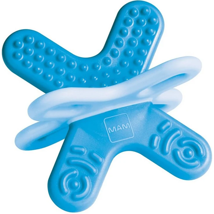 MAM Beißring Bite & Relax 4M +, Beißring in Grün, Blau oder Pink für schnelle Schmerzlinderung
