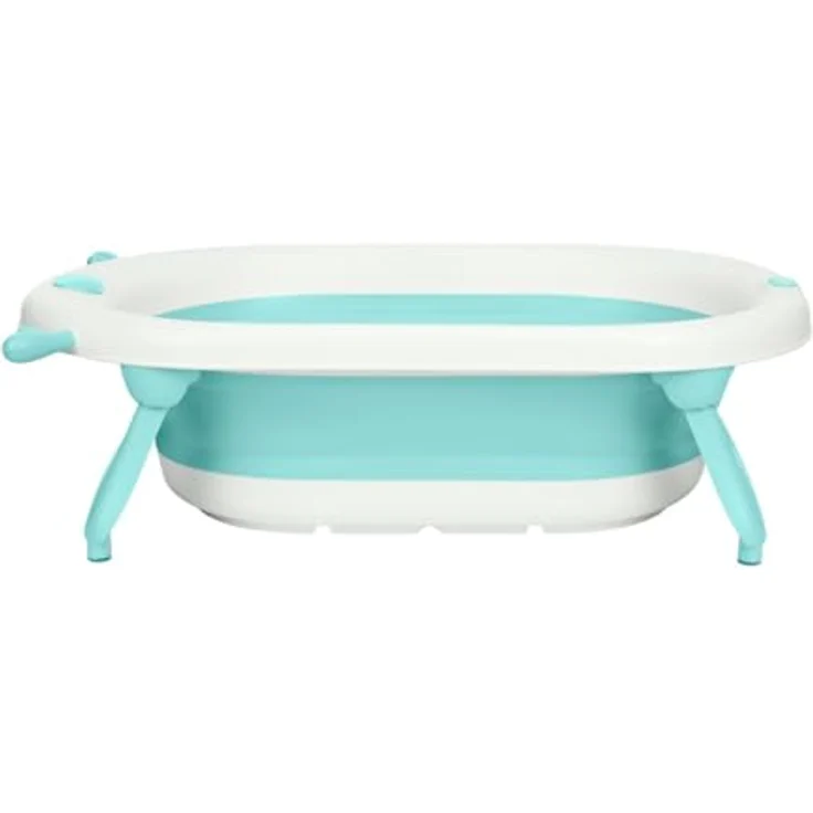Kikka Boo faltbare Babybadewanne Foldy mit Wasserablauf, leicht zu reinigen, ab Geburt, grün – Bild 4