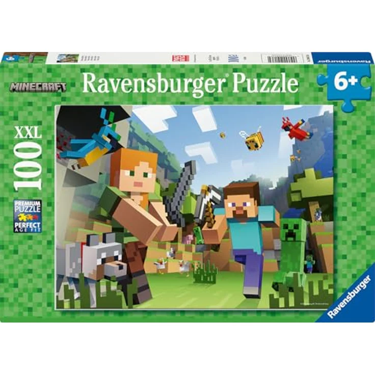 Ravensburger Kinderpuzzle - 12004176 - Minecraft Steve und Alex - XXL Puzzle mit 100 Teilen für Kinder ab 6 Jahren, bunt - Minecraft Geschenke – Bild 1