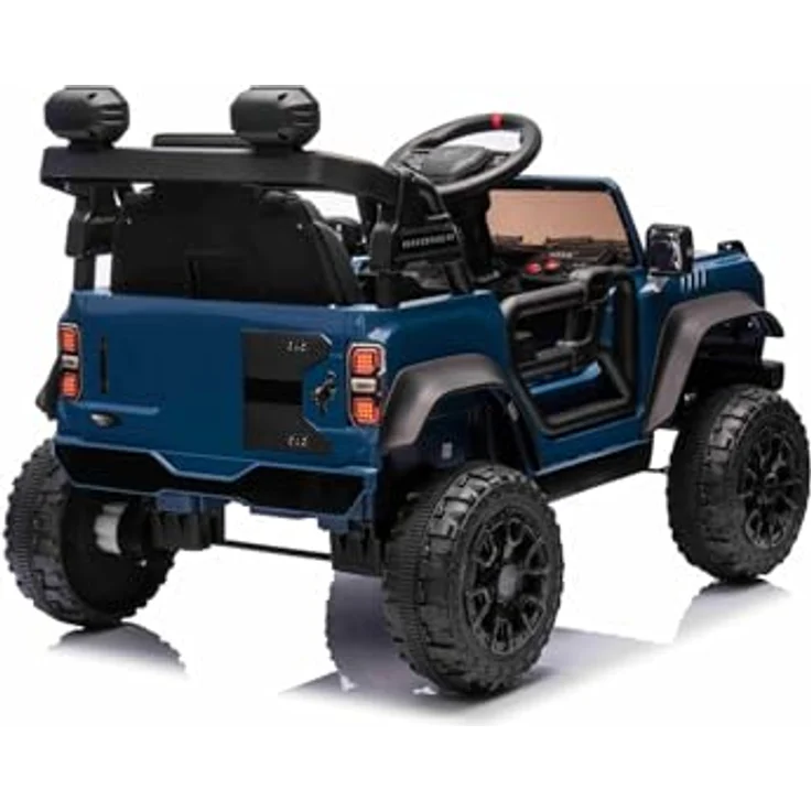 Beneo Ford Bronco Elektrisches Kinderfahrzeug, Einzelsitzer, Hinterradantrieb, Blau, Lithiumbatterie, hohe Bodenfreiheit, breiter Sitz, 2,4-GHz-Fernbedienung, MP3-Player mit USB-Anschluss, LED-Beleuchtung – Bild 6