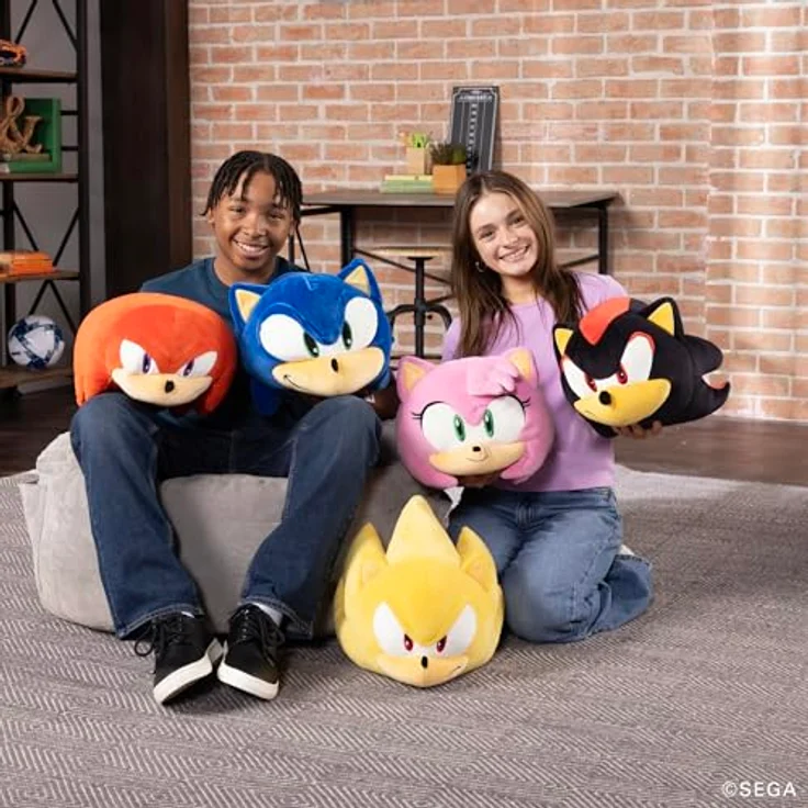 Tomy Sonic The Hedgehog Mocchi-Mocchi Plüschfigur Mega - Shadow, 40 cm, aus weichem hochwertigem Material für Komfort und Dekoration – Bild 6