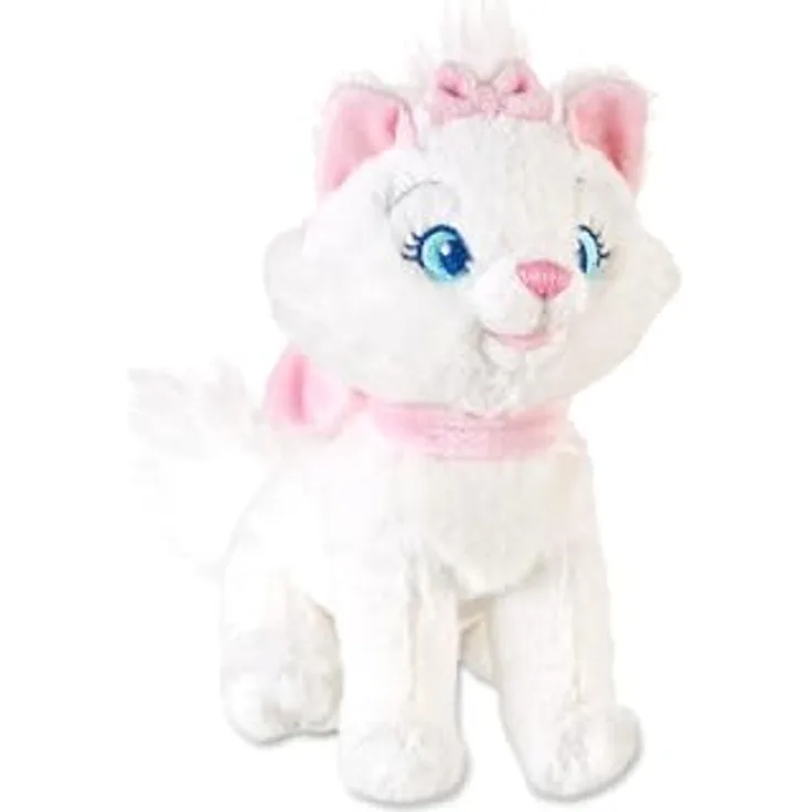 Disney Store Marie Mini Bean Bag Kuscheltier, Aristocats, 19cm, mit 3D-Pastellschleifen und gestickten Gesichtszügen