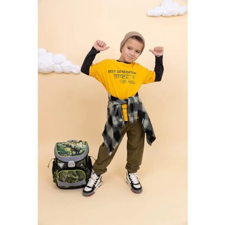 Belmil Mini-Fit Schulranzen Set 4-teilig, ergonomisch und leicht, 17 L, Lost World 2, für Grundschule 1.-2. Klasse – Bild 4