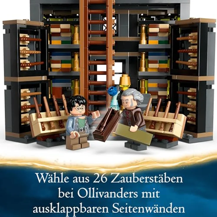 LEGO Harry Potter Ollivanders & Madam Malkins Anzüge, Läden aus der Winkelgasse, Spielset für Kinder, Zauberer-Spielzeug, Fantasy-Geschenke für Mädchen, Jungen und Fans ab 8 Jahren 76439, mit 6 Minifiguren, detailreiche Modelle, für magische Abenteuer – Bild 4