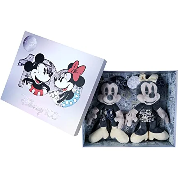 Simba 6315870123 - Disney Mickey & Minnie Mouse 100 Jahre Collector-Set, 33cm Plüsch, limitierte Sammler-Edition, Geschenk-Box, Amazon exklusiv, Zertifikat & Seriennummer, für Erwachsene & Kinder – Bild 2