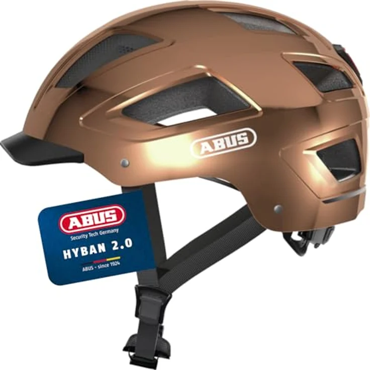 Abus Hyban 2.0 Chrom Rose, Kinderfahrradhelm, Größe M 52-58 cm, mit stylischem Chrom-Finish – Bild 1