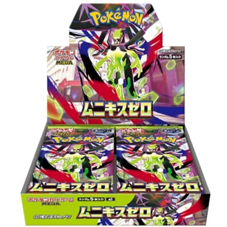 The Pokemon Company Pokémon Mega Munikis / Nihil Zero Booster Display M3, japanisch, 24 Booster Packs mit Mega Pokémon und Full Arts, originalversiegelt