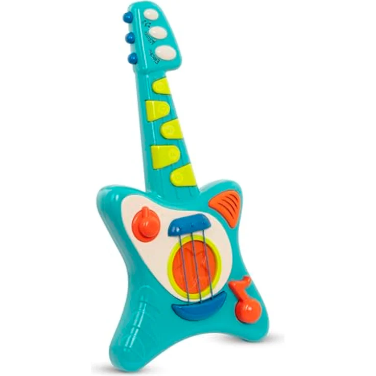 Battat BT2679Z Kindergitarre E, Instrument mit Liedern, Akustikgitarre und Elektrische Gitarre – Spielzeug für Kinder ab 2 Jahre, Blau – Bild 2