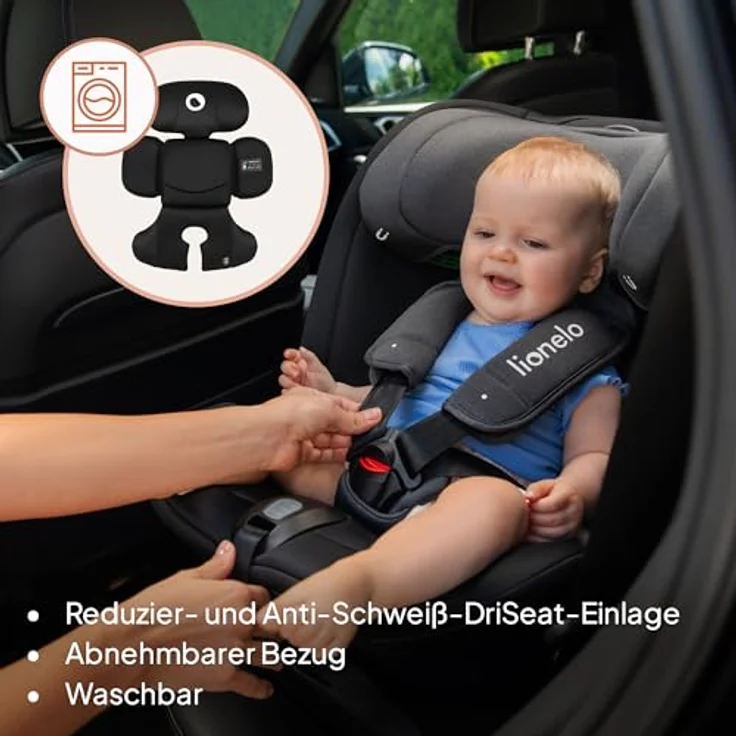 lionelo Autokindersitz Bastiaan RWF i-Size, 4 Sitze in 1/360' drehbare Basis / ISOFIX / Top-Tether, Farbe: variabel – Bild 12