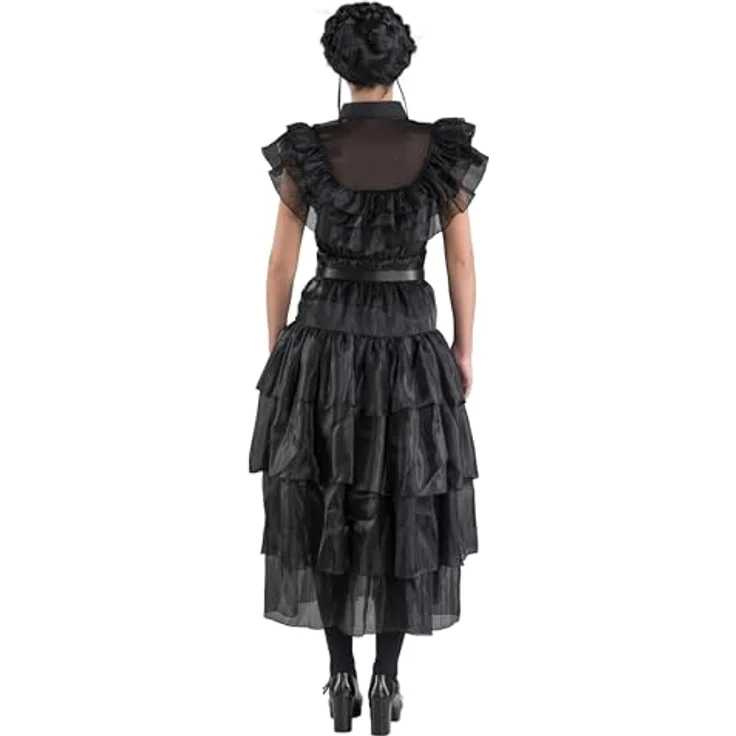 Chaks Ballkleid Wednesday, Damen Kostüm in Schwarz, XS, lizenziertes Outfit für Halloween und Kostümpartys – Bild 2