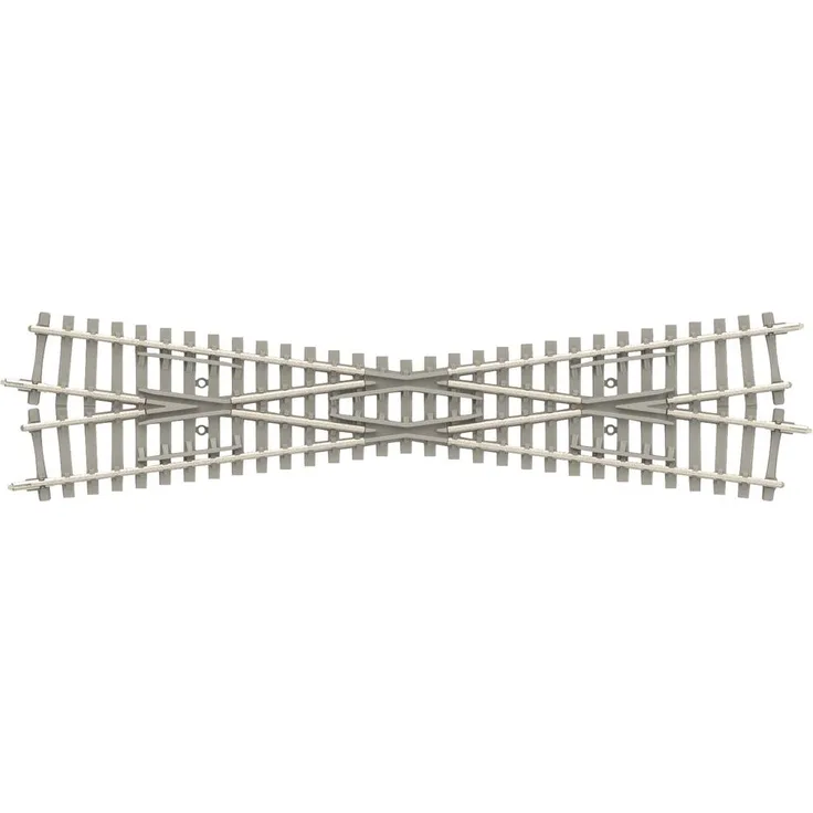MiniTrix 14573 N Gleis Kreuzung, Betonschwelle 129.8mm, 15° mit NEM-konformem Gleisprofil Code 60