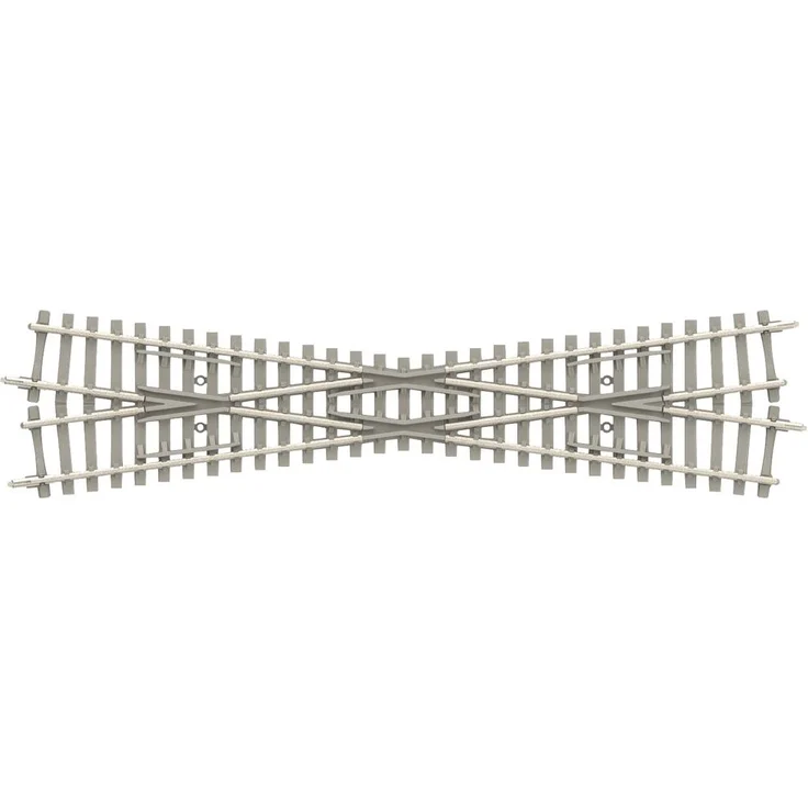 MiniTrix 14573 N Gleis Kreuzung, Betonschwelle 129.8mm, 15° mit NEM-konformem Gleisprofil Code 60