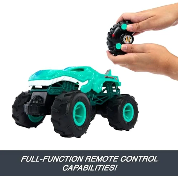 Hot Wheels Mega-Wrex, RC Ferngesteuertes Monster Truck Spielzeug im Maßstab 1:24 mit All-Terrain-Reifen und Wheelie-Funktion – Bild 4
