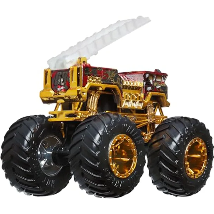 Hot Wheels Monster Trucks 1:64 Bigfoot Trophy Champion, Metall-Spielzeug-Truck mit goldfarbenen Akzenten und Sammlerstücken