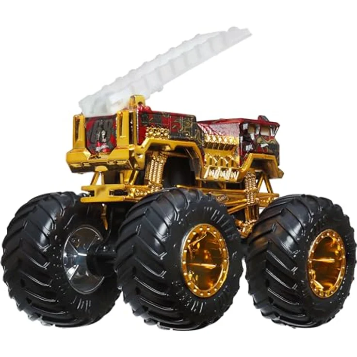 Hot Wheels Monster Trucks 1:64 Bigfoot Trophy Champion, Metall-Spielzeug-Truck mit goldfarbenen Akzenten und Sammlerstücken – Bild 1