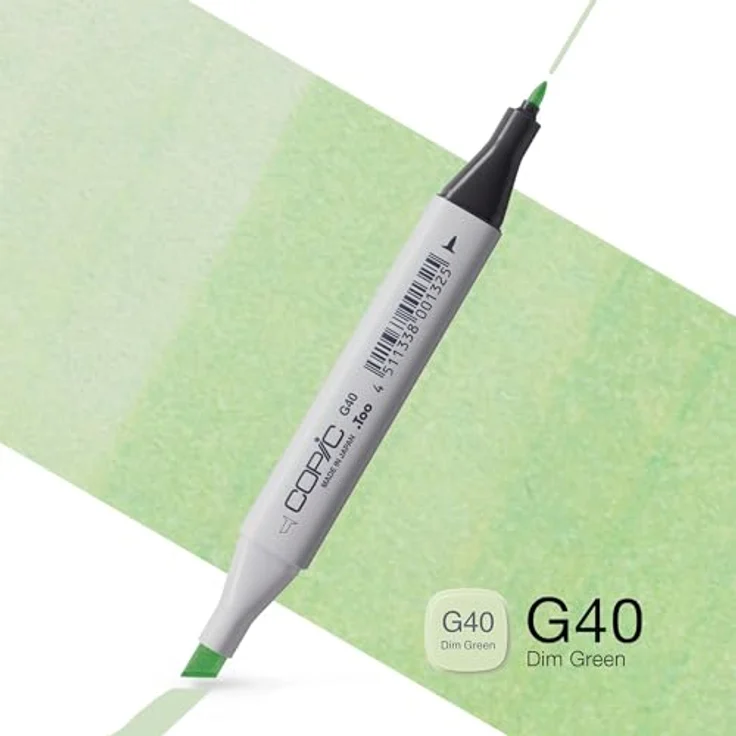 Copic Classic Marker Typ G - 40, Dim Green, professioneller Layoutmarker mit dualem Spitzensystem, breite und feine Spitze, nachfüllbar – Bild 2