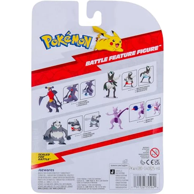 Pokémon PKW4080 - Battle Feature Figur Maskagato, 11,5 cm, mit authentischen Details und Angriffsfunktion – Bild 5